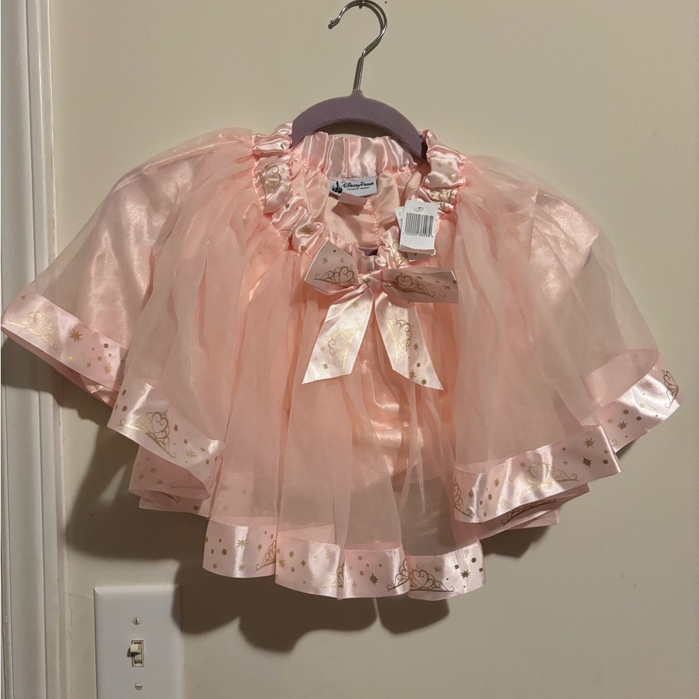 Pink Sheer Ruffled Cape